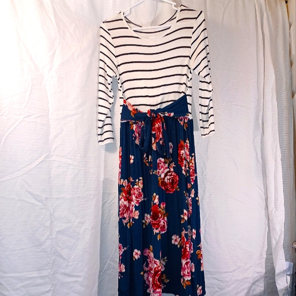 Striped and floral dress